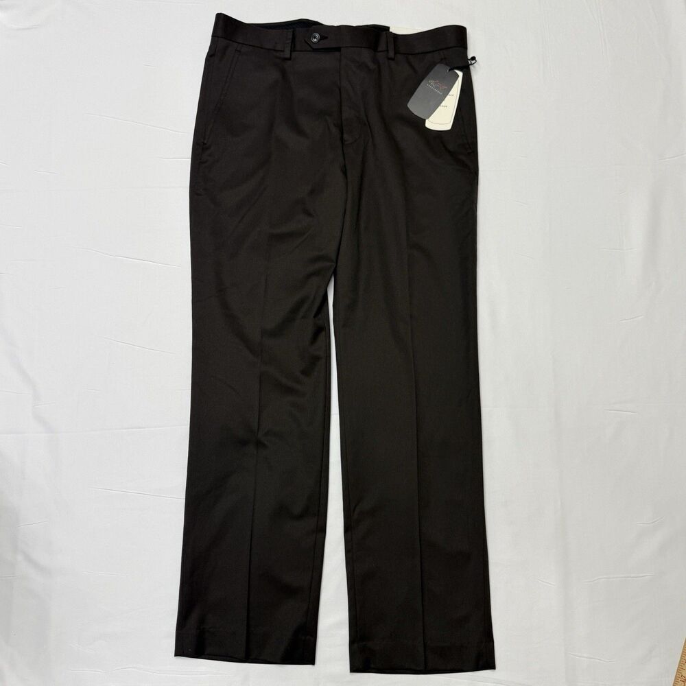 Greg Norman Men's Performance Classic Dress Pant - Brown - 34X30
